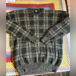 Vintage  Men’s Size 2X Knights Bridge for Men Plaid Crewneck Knit